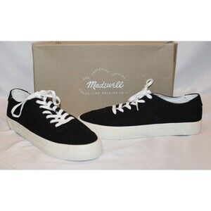 Madewell Sidewalk Canvas Shoes Low Top Sneakers Black Size Men’s 10.5 NEW!